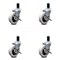 Service Caster 3 Inch Thermoplastic Wheel 1-3/8 Inch Expanding Stem Caster with Brakes, 4PK SCC-EX05S310-TPRS-SLB-138-4 - alternate 1